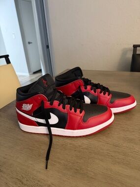 Men's Red and Black High-Top Basketball Sneakers